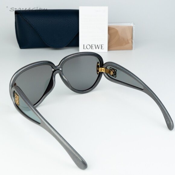 Loewe Women Sunglasses Grey Blue Mirror Pilot LW40132I 05X NEW AUTHENTIC - Picture 8 of 9